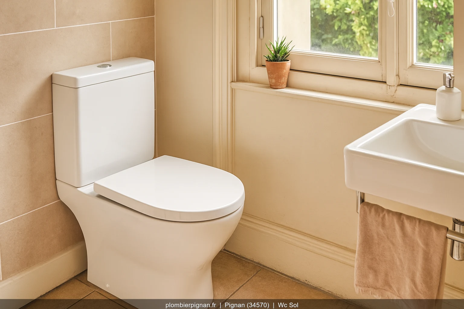 Pose WC au sol Allia Paris par plombier a Pignan (34570)